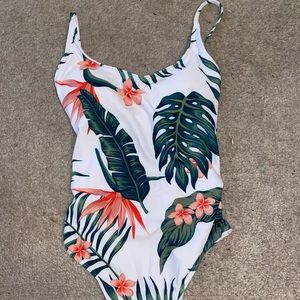 full piece bathing suit w/ thong bottom